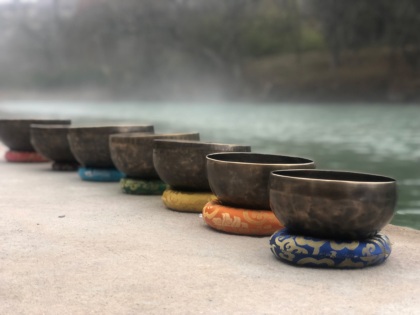 7 Bowl Curated Chakra Set: 7 Handmade Bowls From Nepal, From 5 To 10 I