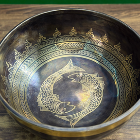 The Pisces Singing Bowl - 9 inch Large | Handmade In Nepal