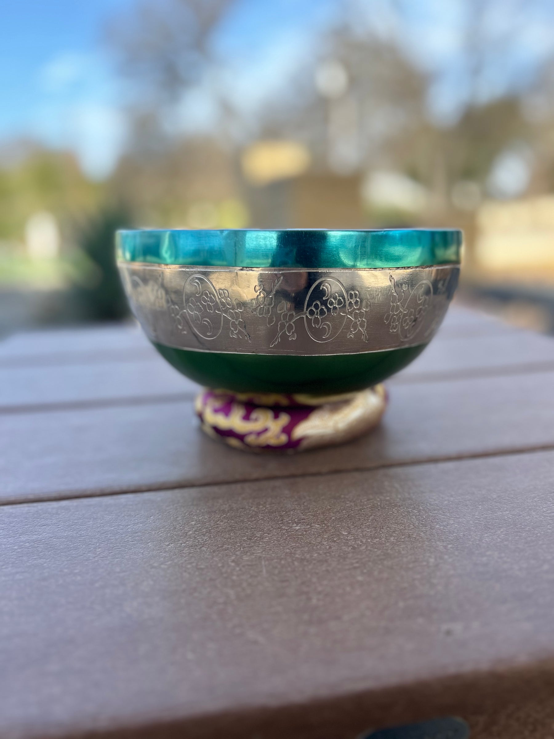 The Lunar Bloom: 7.75" 3rd Octave Rainbow Bronze Bowl