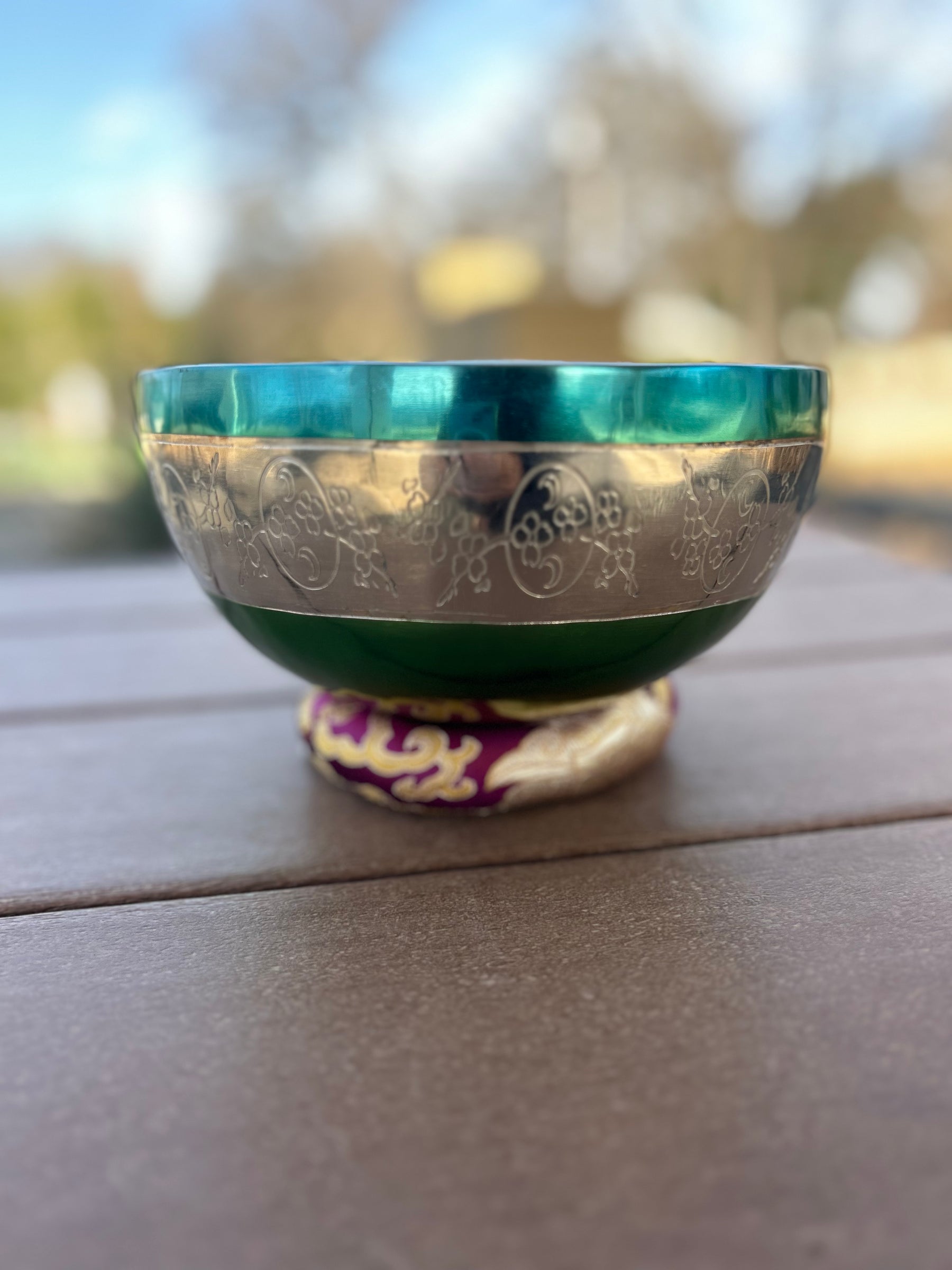 The Lunar Bloom: 7.75" 3rd Octave Rainbow Bronze Bowl