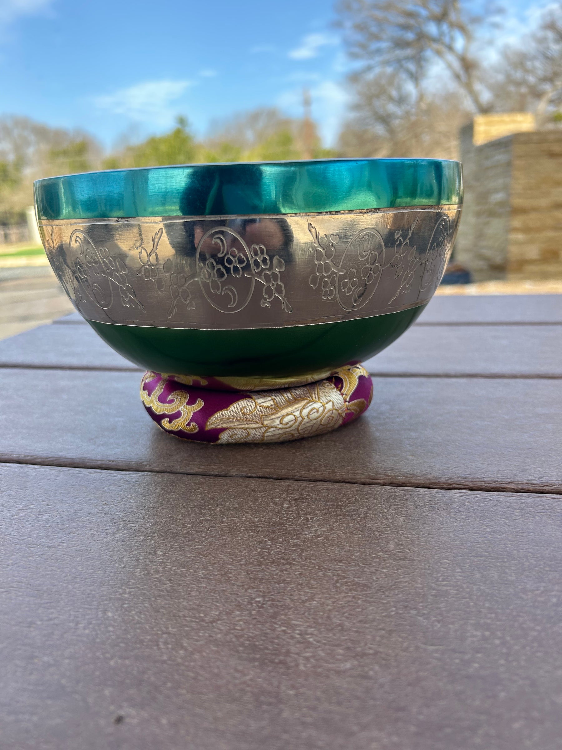 The Lunar Bloom: 7.75" 3rd Octave Rainbow Bronze Bowl