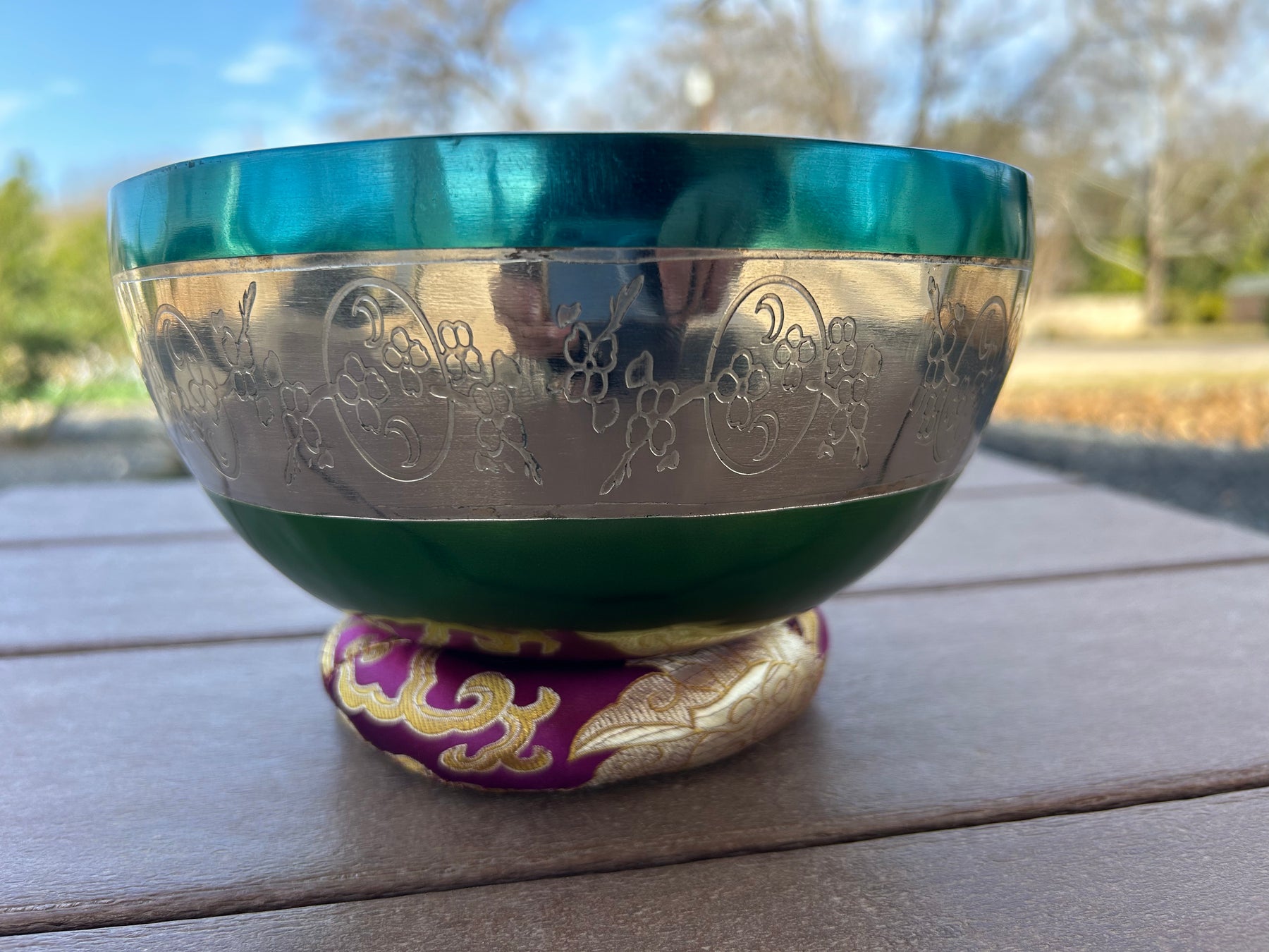 The Lunar Bloom: 7.75" 3rd Octave Rainbow Bronze Bowl