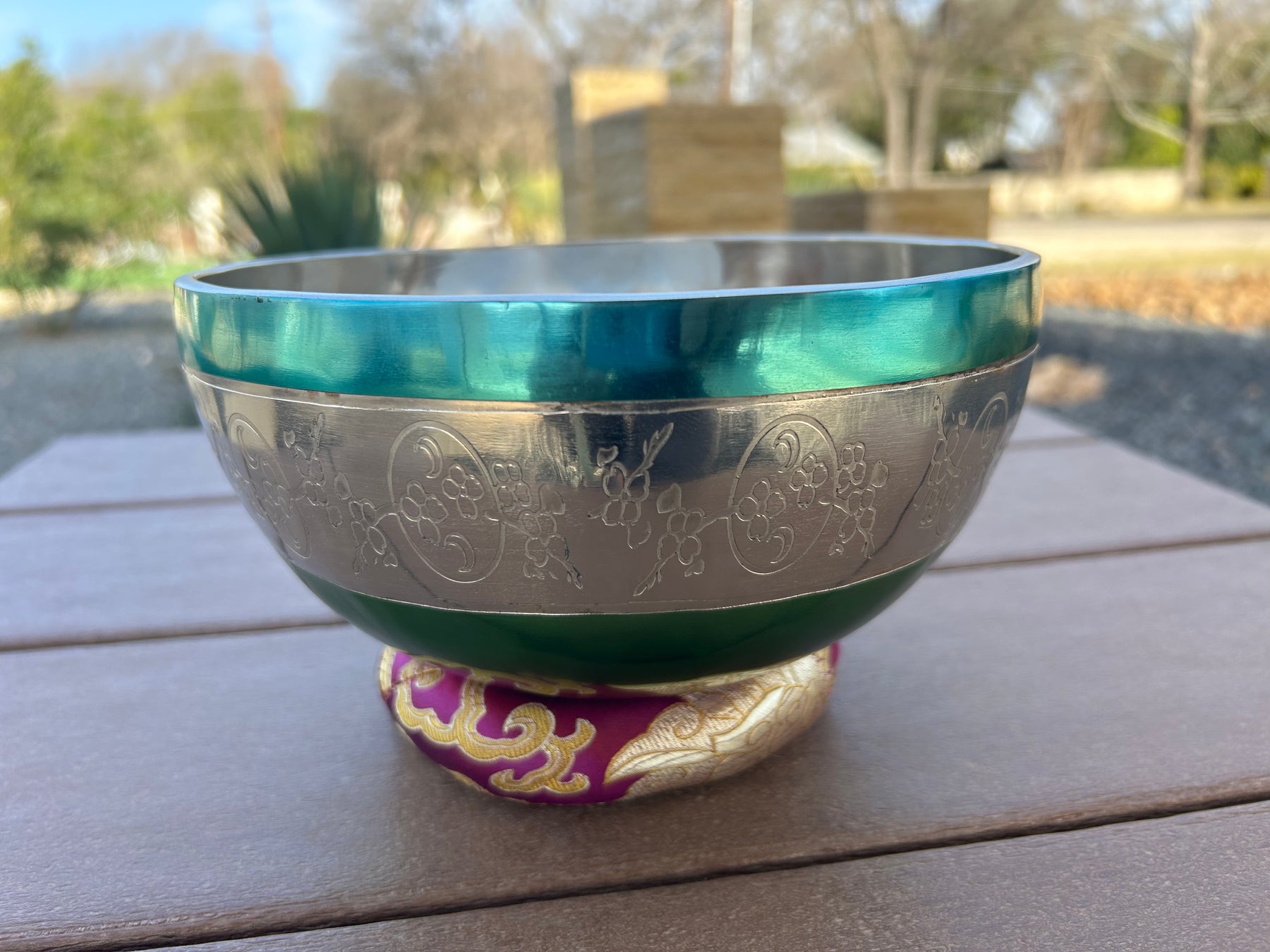 The Lunar Bloom: 7.75" 3rd Octave Rainbow Bronze Bowl