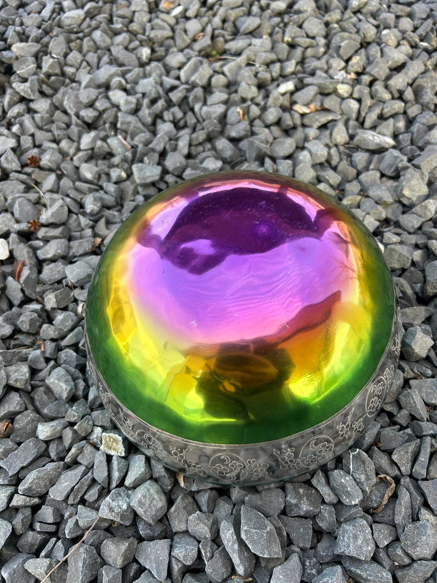 The Lunar Bloom: 7.75" 3rd Octave Rainbow Bronze Bowl