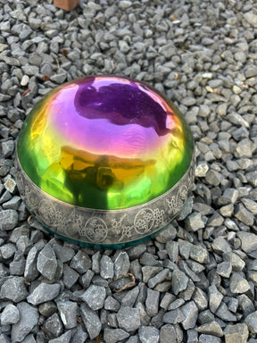 The Lunar Bloom: 7.75" 3rd Octave Rainbow Bronze Bowl