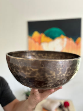 The Jupiter Bowl: Large 12 Inch Handmade Bronze Singing Bowl From Nepal