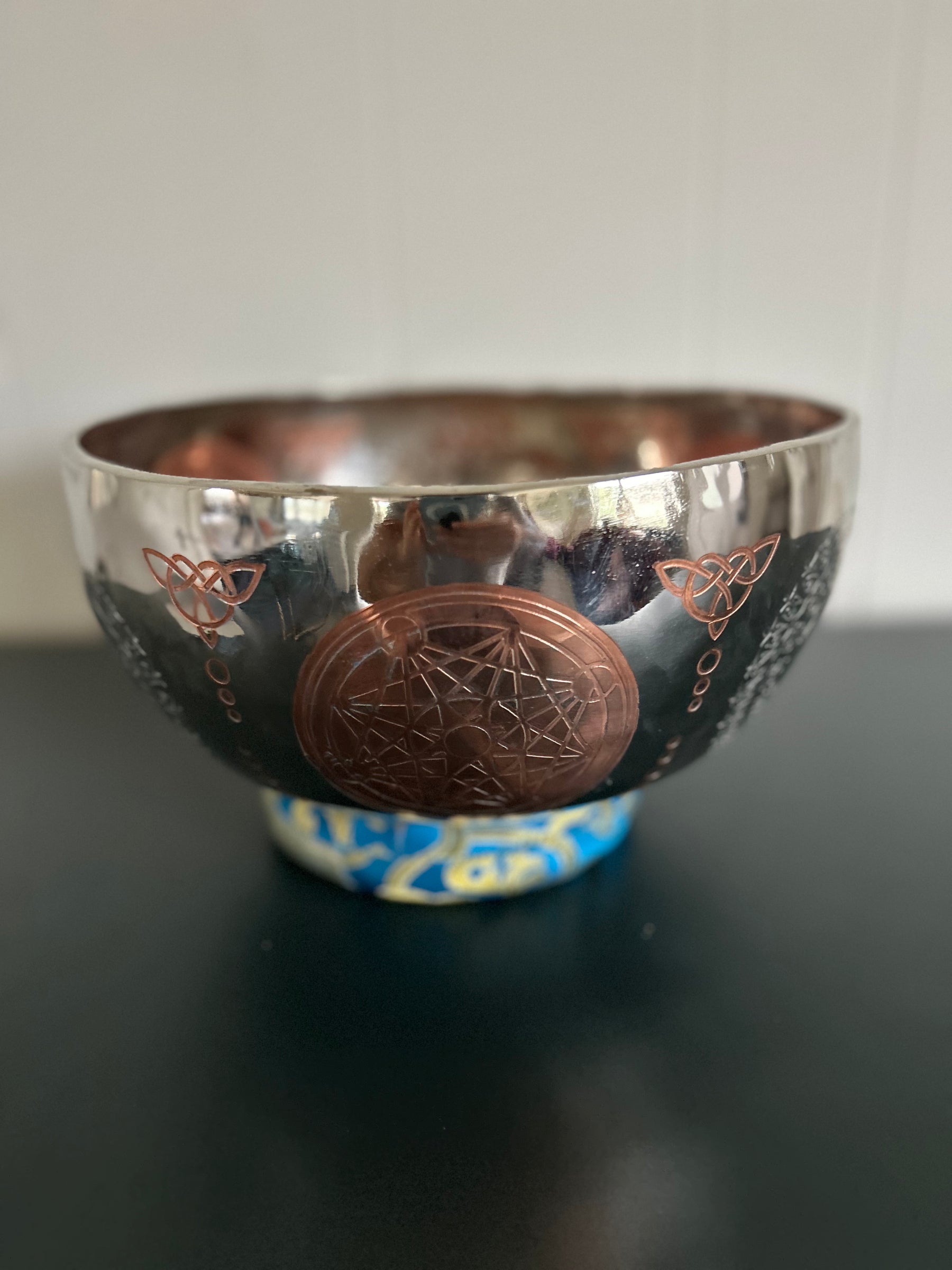 The Crown Jewel Singing Bowl: 10.25 Inch Handmade Etched Bronze Singing Bowl