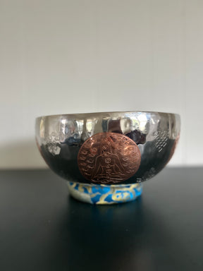 Lady Of Life Singing Bowl: 10.25 Inch Handmade Bronze Singing Bowl Rich Etchings