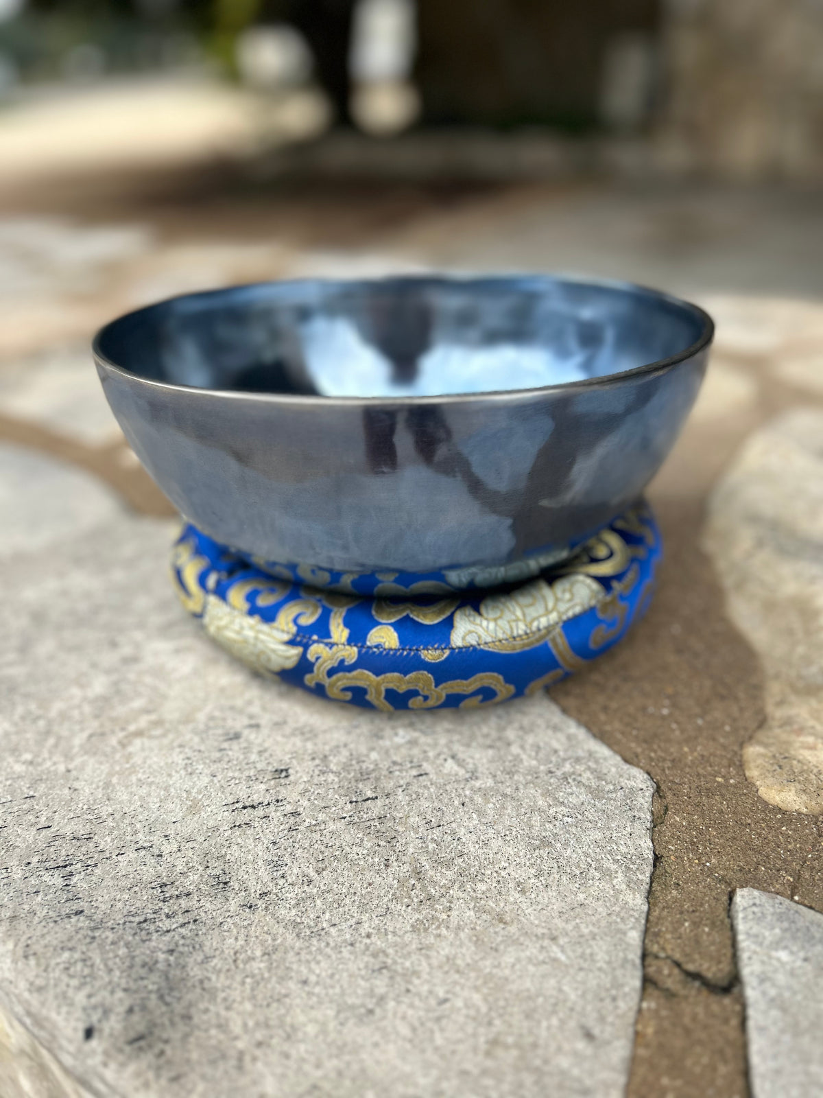 Blue Moon Bowl: Large Handmade Bronze Singing Bowl From Nepal