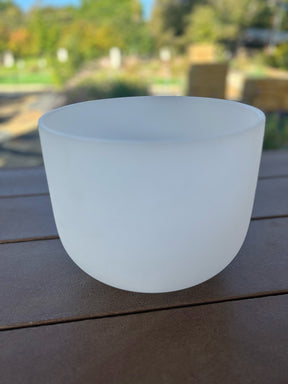 11 inch, Binaural F -- Perfect Pitch Frosted Crystal Singing Bowl Bowl