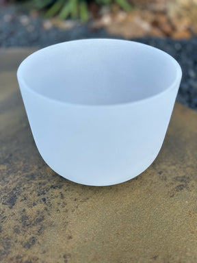 8 inch, B4 Perfect Pitch Frosted Crystal Singing Bowl Bowl