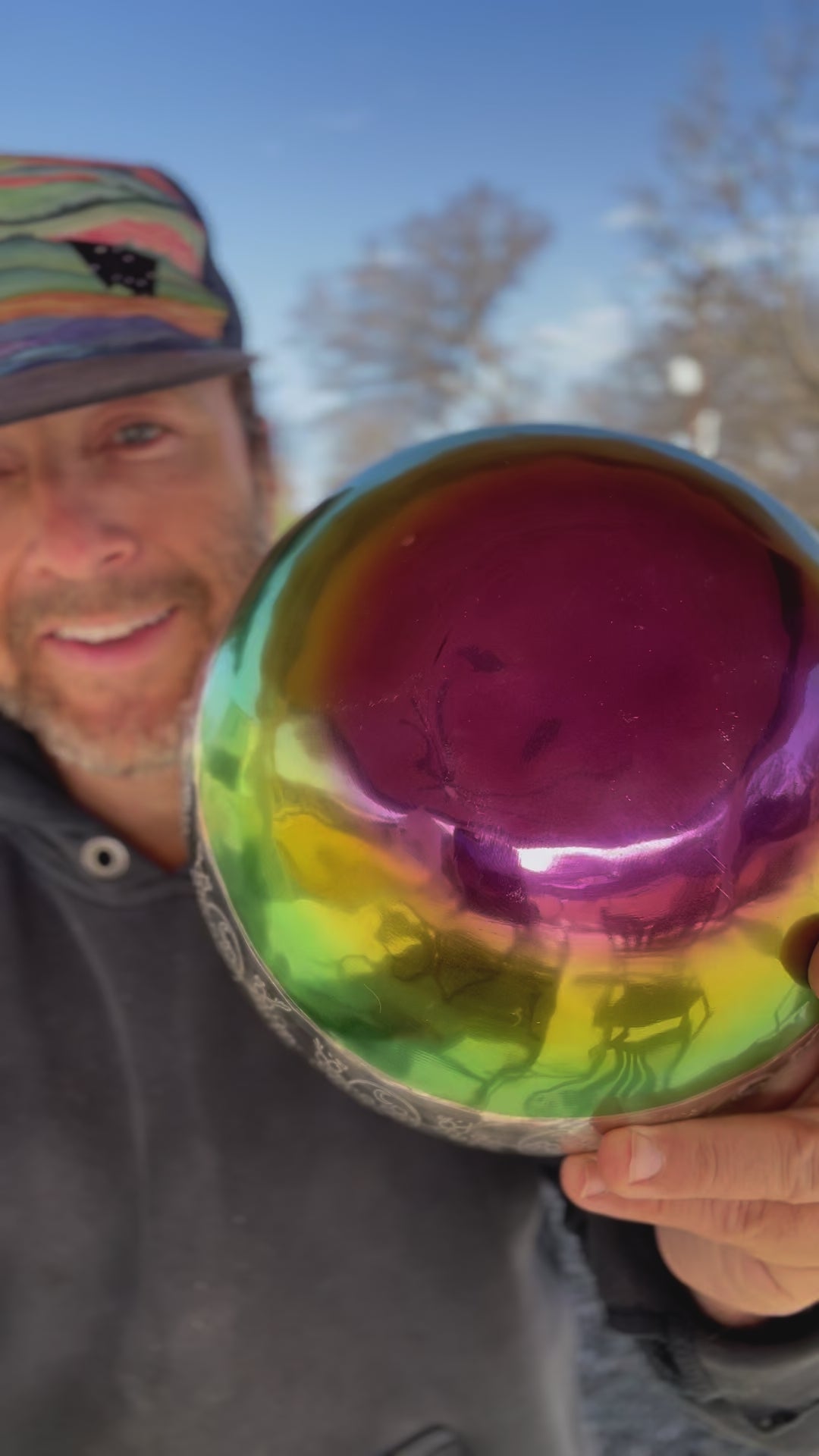 The Lunar Bloom: 7.75" 3rd Octave Rainbow Bronze Bowl