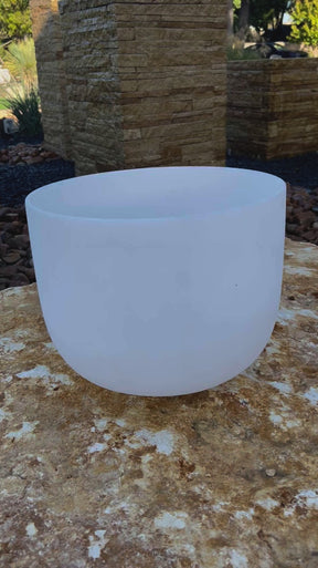 8 inch, C5 Perfect Pitch Frosted Crystal Singing Bowl Bowl